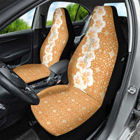 Personalised Tufi Tapa and Tattoo Festival Car Seat Cover Oro Tapa Cloth With Plumeria - Polynesian Pride
