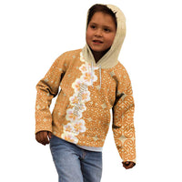Personalised Tufi Tapa and Tattoo Festival Kid Hoodie Oro Tapa Cloth With Plumeria - Polynesian Pride