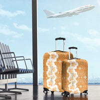 Personalised Tufi Tapa and Tattoo Festival Luggage Cover Oro Tapa Cloth With Plumeria - Polynesian Pride