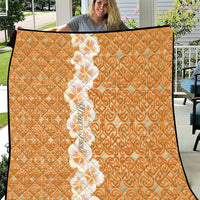 Personalised Tufi Tapa and Tattoo Festival Quilt Oro Tapa Cloth With Plumeria - Polynesian Pride