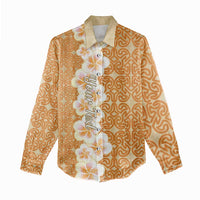 Personalised Tufi Tapa and Tattoo Festival Women Casual Shirt Oro Tapa Cloth With Plumeria - Polynesian Pride