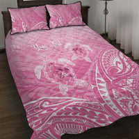 Personalised Polynesia Breast Cancer Awareness Quilt Bed Set No One Fights Alone Turtle Ribbon - Pink Version LT14 Pink - Polynesian Pride