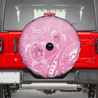 Personalised Polynesia Breast Cancer Awareness Spare Tire Cover No One Fights Alone Turtle Ribbon - Pink Version LT14 - Polynesian Pride