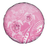 Personalised Polynesia Breast Cancer Awareness Spare Tire Cover No One Fights Alone Turtle Ribbon - Pink Version LT14 - Polynesian Pride