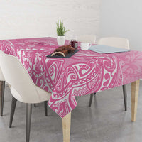 Personalised Polynesia Breast Cancer Awareness Tablecloth No One Fights Alone Turtle Ribbon - Pink Version LT14 - Polynesian Pride