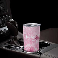 Personalised Polynesia Breast Cancer Awareness Tumbler Cup No One Fights Alone Turtle Ribbon - Pink Version