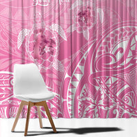 Personalised Polynesia Breast Cancer Awareness Window Curtain No One Fights Alone Turtle Ribbon - Pink Version LT14 - Polynesian Pride