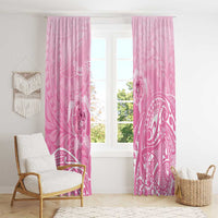 Personalised Polynesia Breast Cancer Awareness Window Curtain No One Fights Alone Turtle Ribbon - Pink Version LT14 - Polynesian Pride