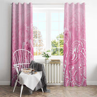 Personalised Polynesia Breast Cancer Awareness Window Curtain No One Fights Alone Turtle Ribbon - Pink Version LT14 - Polynesian Pride