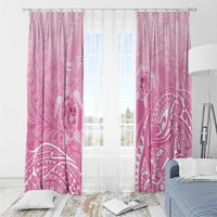 Personalised Polynesia Breast Cancer Awareness Window Curtain No One Fights Alone Turtle Ribbon - Pink Version LT14 - Polynesian Pride