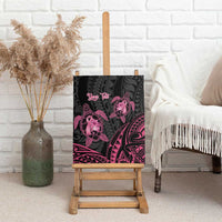 Personalised Polynesia Breast Cancer Awareness Canvas Wall Art No One Fights Alone Turtle Ribbon - Black Version LT14 - Polynesian Pride