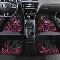 Personalised Polynesia Breast Cancer Awareness Car Mats No One Fights Alone Turtle Ribbon - Black Version LT14 Set 4pcs Black - Polynesian Pride