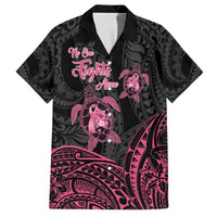 Personalised Polynesia Breast Cancer Awareness Family Matching Puletasi and Hawaiian Shirt No One Fights Alone Turtle Ribbon - Black Version LT14 Dad's Shirt - Short Sleeve Black - Polynesian Pride