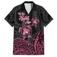 Personalised Polynesia Breast Cancer Awareness Family Matching Summer Maxi Dress and Hawaiian Shirt No One Fights Alone Turtle Ribbon - Black Version LT14 Dad's Shirt - Short Sleeve Black - Polynesian Pride