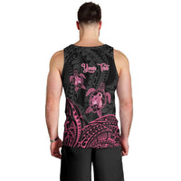 Personalised Polynesia Breast Cancer Awareness Men Tank Top No One Fights Alone Turtle Ribbon - Black Version LT14 - Polynesian Pride