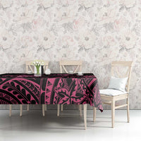 Personalised Polynesia Breast Cancer Awareness Tablecloth No One Fights Alone Turtle Ribbon - Black Version LT14 - Polynesian Pride