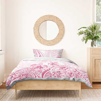 Personalised Polynesia Breast Cancer Awareness Bedding Set No One Fights Alone Turtle Ribbon - White Version