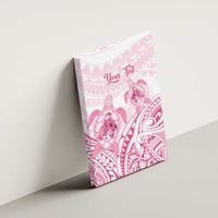 Personalised Polynesia Breast Cancer Awareness Canvas Wall Art No One Fights Alone Turtle Ribbon - White Version LT14 - Polynesian Pride