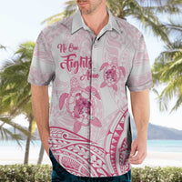 Personalised Polynesia Breast Cancer Awareness Hawaiian Shirt No One Fights Alone Turtle Ribbon - White Version LT14 - Polynesian Pride