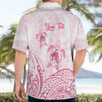 Personalised Polynesia Breast Cancer Awareness Hawaiian Shirt No One Fights Alone Turtle Ribbon - White Version LT14 - Polynesian Pride