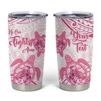 Personalised Polynesia Breast Cancer Awareness Tumbler Cup No One Fights Alone Turtle Ribbon - White Version LT14 White - Polynesian Pride