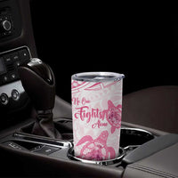 Personalised Polynesia Breast Cancer Awareness Tumbler Cup No One Fights Alone Turtle Ribbon - White Version LT14 - Polynesian Pride