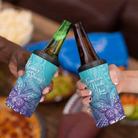 Polynesia Suicide Prevention Month 4 in 1 Can Cooler Tumbler Butterfly Purple And Teal Ribbon Tomorrow Needs You