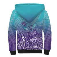 Polynesia Suicide Prevention Month Sherpa Hoodie Butterfly Purple And Teal Ribbon Tomorrow Needs You