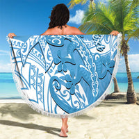 Personalised New Zealand Autism Awareness Beach Blanket NZ Fern With Maori Koru Lizard LT14 - Polynesian Pride
