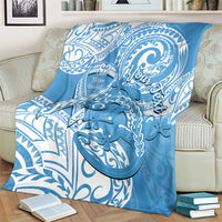 Personalised New Zealand Autism Awareness Blanket NZ Fern With Maori Koru Lizard LT14 - Polynesian Pride