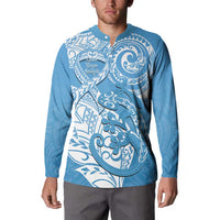 Personalised New Zealand Autism Awareness Button Sweatshirt NZ Fern With Maori Koru Lizard LT14 - Polynesian Pride