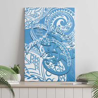Personalised New Zealand Autism Awareness Canvas Wall Art NZ Fern With Maori Koru Lizard LT14 - Polynesian Pride