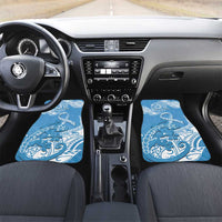 Personalised New Zealand Autism Awareness Car Mats NZ Fern With Maori Koru Lizard LT14 Set 2pcs - Front Blue - Polynesian Pride
