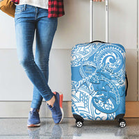 Personalised New Zealand Autism Awareness Luggage Cover NZ Fern With Maori Koru Lizard LT14 - Polynesian Pride