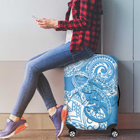 Personalised New Zealand Autism Awareness Luggage Cover NZ Fern With Maori Koru Lizard LT14 - Polynesian Pride