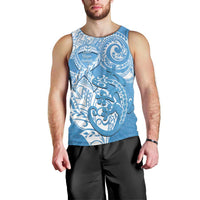 Personalised New Zealand Autism Awareness Men Tank Top NZ Fern With Maori Koru Lizard LT14 - Polynesian Pride
