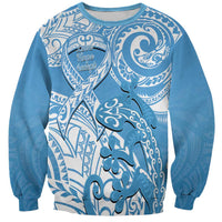 Personalised New Zealand Autism Awareness Sweatshirt NZ Fern With Maori Koru Lizard LT14 Unisex Blue - Polynesian Pride