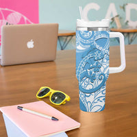 New Zealand Autism Awareness Tumbler With Handle NZ Fern With Maori Koru Lizard LT14 - Polynesian Pride