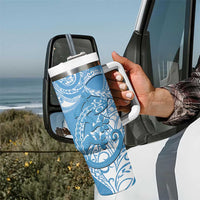 New Zealand Autism Awareness Tumbler With Handle NZ Fern With Maori Koru Lizard LT14 - Polynesian Pride