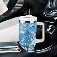 New Zealand Autism Awareness Tumbler With Handle NZ Fern With Maori Koru Lizard LT14 - Polynesian Pride