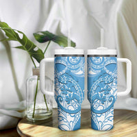 New Zealand Autism Awareness Tumbler With Handle NZ Fern With Maori Koru Lizard LT14 - Polynesian Pride