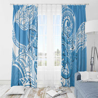 Personalised New Zealand Autism Awareness Window Curtain NZ Fern With Maori Koru Lizard LT14 - Polynesian Pride
