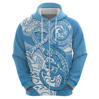 Personalised New Zealand Autism Awareness Zip Hoodie NZ Fern With Maori Koru Lizard LT14 - Polynesian Pride