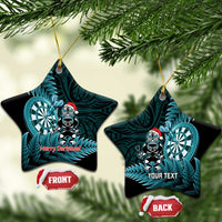 Personalised New Zealand Darts Christmas Ceramic Ornament Maori Fern Merry Dartsmas - Polynesian Pride