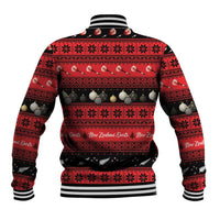 New Zealand Darts Christmas Baseball Jacket Merry Xmas Aotearoa Maori Red - Polynesian Pride