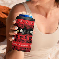 New Zealand Darts Christmas 4 in 1 Can Cooler Tumbler Merry Xmas Aotearoa Maori Red - Polynesian Pride