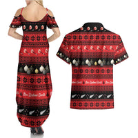 New Zealand Darts Christmas Couples Matching Summer Maxi Dress and Hawaiian Shirt Merry Xmas Aotearoa Maori Red - Polynesian Pride