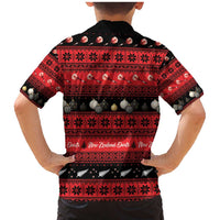 New Zealand Darts Christmas Family Matching Mermaid Dress and Hawaiian Shirt Merry Xmas Aotearoa Maori Red - Polynesian Pride