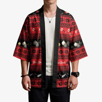 New Zealand Darts Christmas Kimono Merry Xmas Aotearoa Maori Red - Polynesian Pride