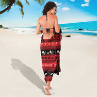 New Zealand Darts Christmas Sarong Merry Xmas Aotearoa Maori Red - Polynesian Pride